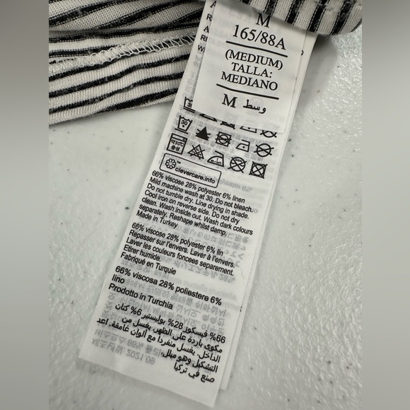 AllSaints Rita Stripe Tee Long Sleeve Boat Neck Oversized Modern Parisian M - Picture 13 of 14